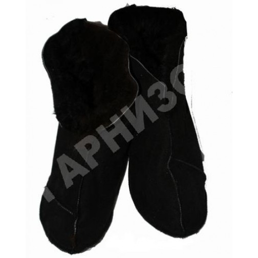 Носки меховые дубленые черного цвета Носки меховые дубленые черного цвета