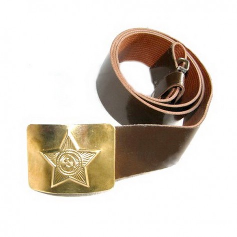 Ремень солдатский коричневый с бляхой (кожзаменитель) Ремень солдатский коричневый с бляхой (кожзаменитель)