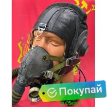 Шлем летный, кожаный, меховой, СССР (Шлемофон)