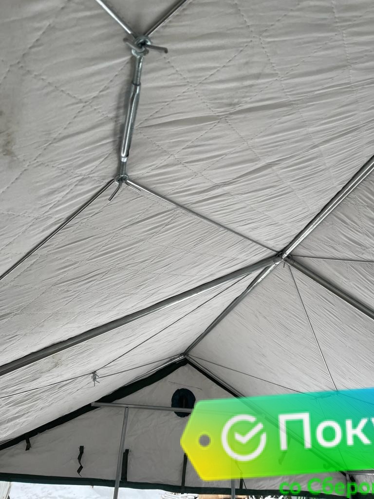 Палатка Каркасная утепленная зеленого цвета 3х4